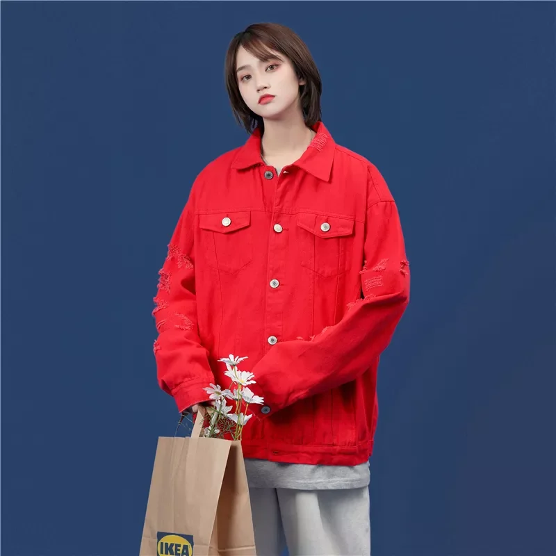 

2022NEW Jeans Women Plus Size Denim Coat Fall Autumn Korean Style Designer Single Breasted Solid Pockets Fashion Jeans Jacket