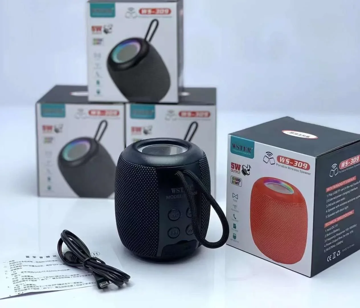Портативная Водонепроницаемая Bluetooth-Колонка Wster Ws-309 Ipx7 Беспроводная мини-колонка