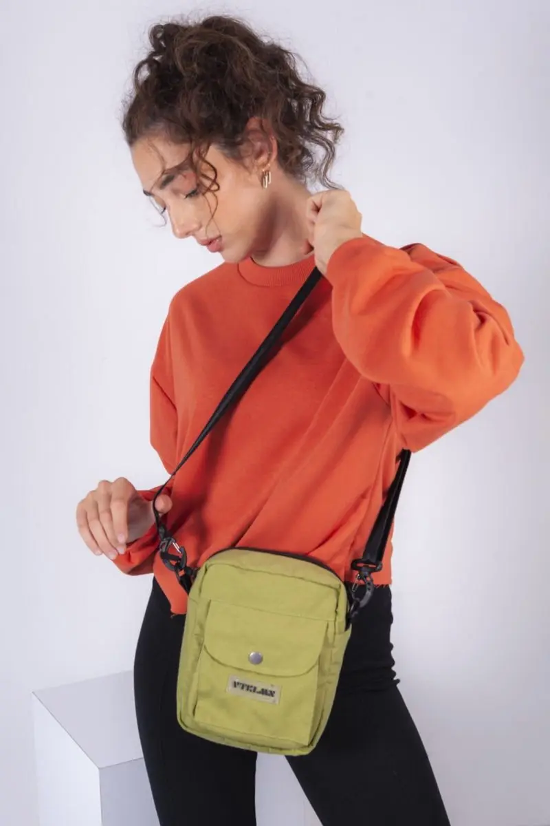 

Нагрудная сумка через плечо, хлопковый мессенджер зеленого цвета на молнии для путешествий