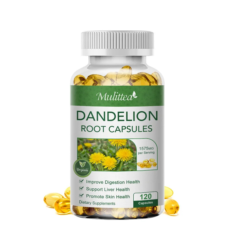 

Mulittea Dandelion Root Capsule Healthy Clease Liver Kidney Digestion&Water Balance for Detox Increase Immunity Supplements Diet
