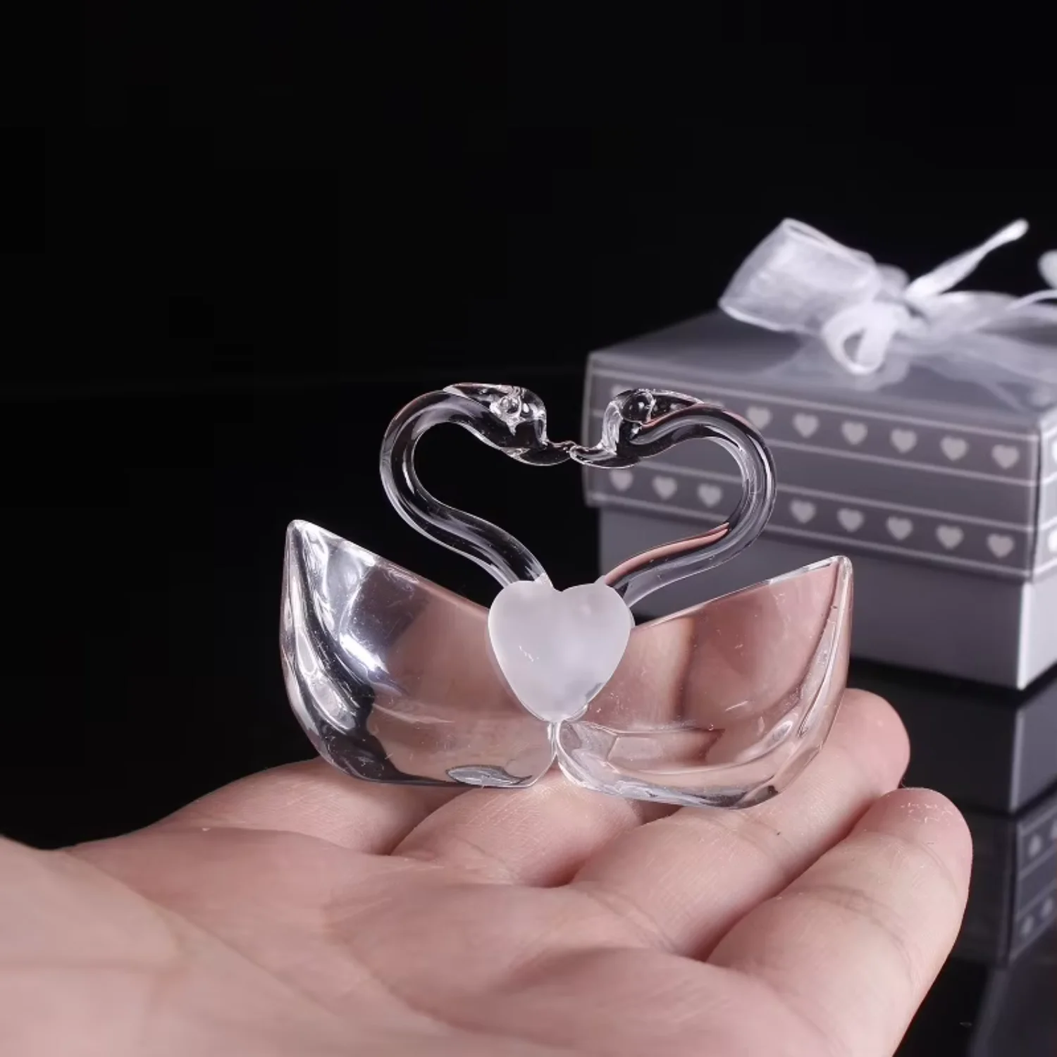 Love Crystal Swan для свадьбы Возвратный мешок кремового торта Большой конттерговый