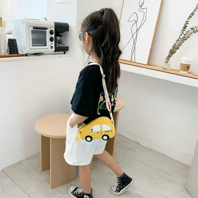Cute Children's Crossbody Bags Cartoon Car Coin Purse for Kids Baby Mini Shoulder Messenger Bag Boys Girls Accessories Handbags