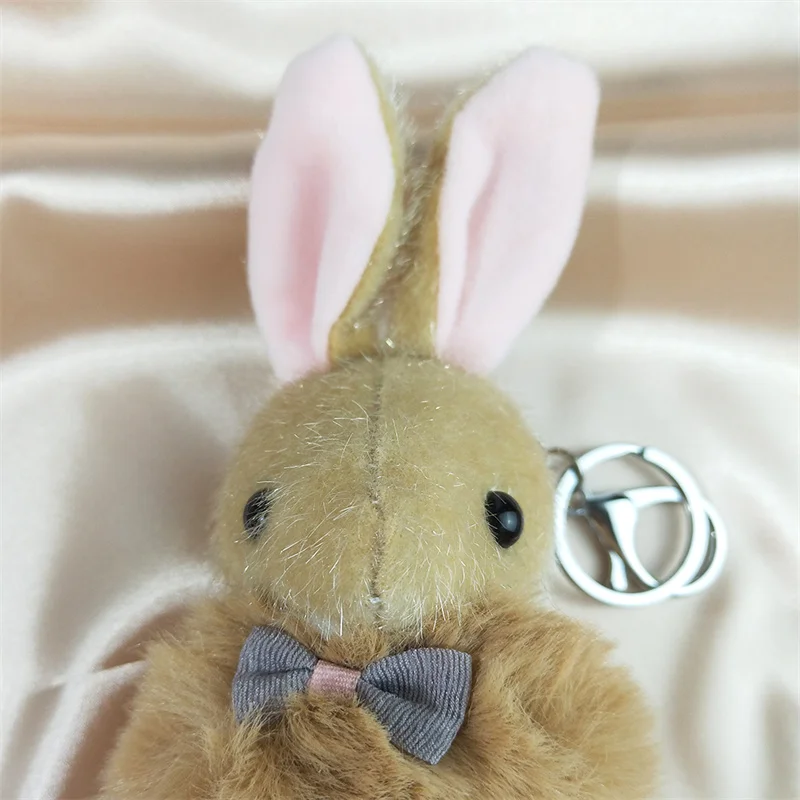 Милый брелок с длинными ушками кролика для женщин и девочек плюшевый шар
