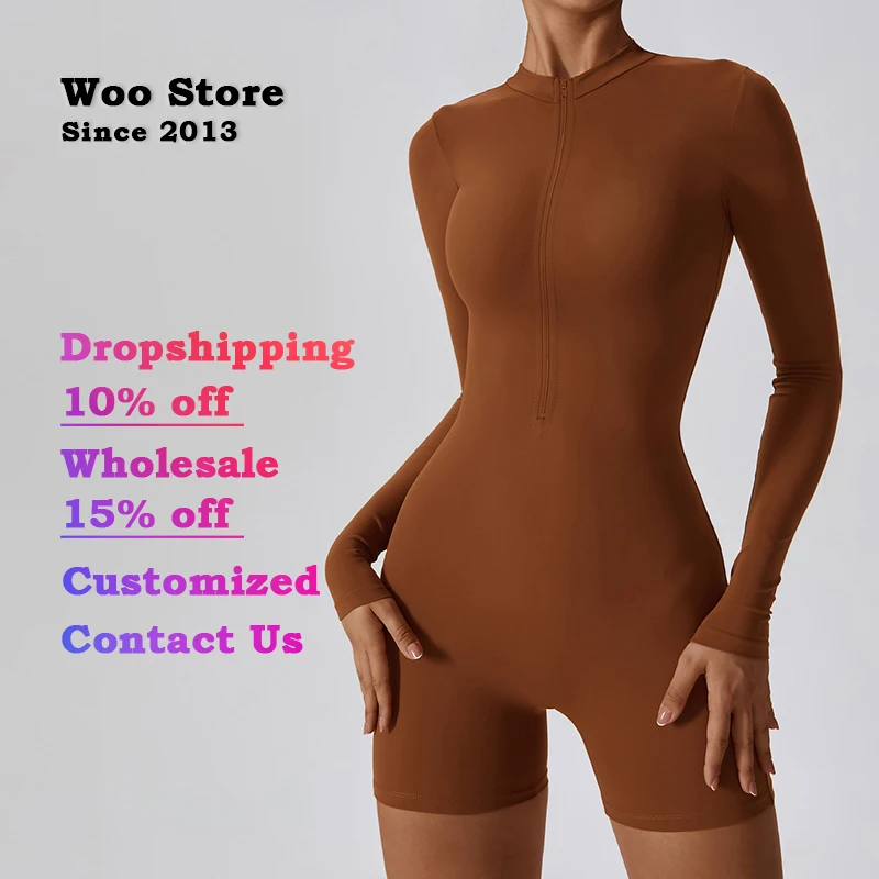 Woo Store Every Day Women Bodysuits Seamless Body Shapers Jumpsuits Shapewear Long Sleeves Easy To Wear Butt Lifter WSSS-37