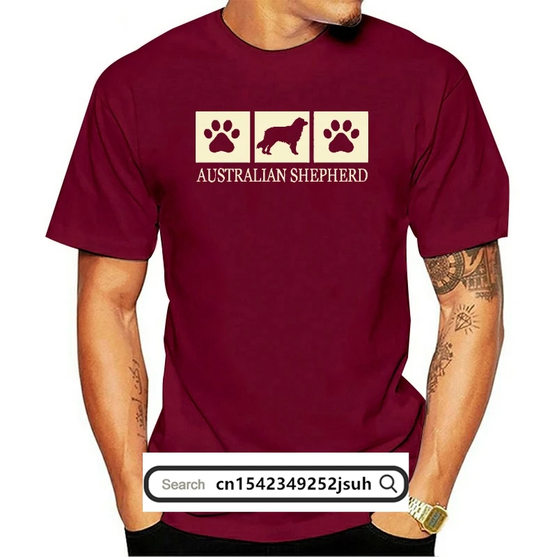 

Camiseta feminina novo cão pastor australiano silhueta t camisa de manga curta das mulheres venda barata 061279