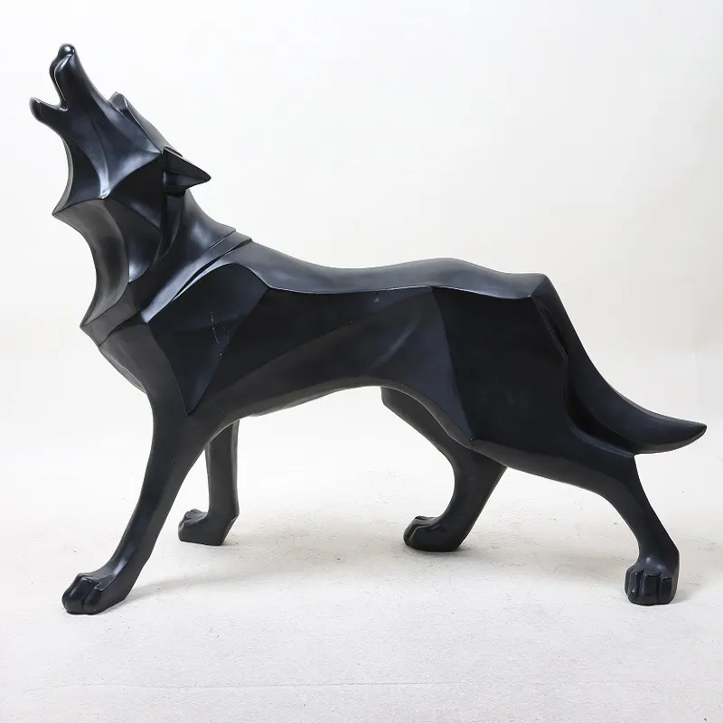 

New Nordic Style Resin Wolf Totem Decoration Home Creative Gift Simulation Animal Geometric Ornaments Creative