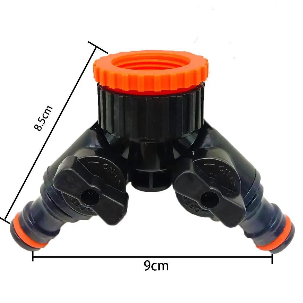 

Garden Irrigation Hose Pipe Splitter Connector 2 Way Connector Adaptor Garden Tap Irrigation Valve Plastic Water Pipe Linker