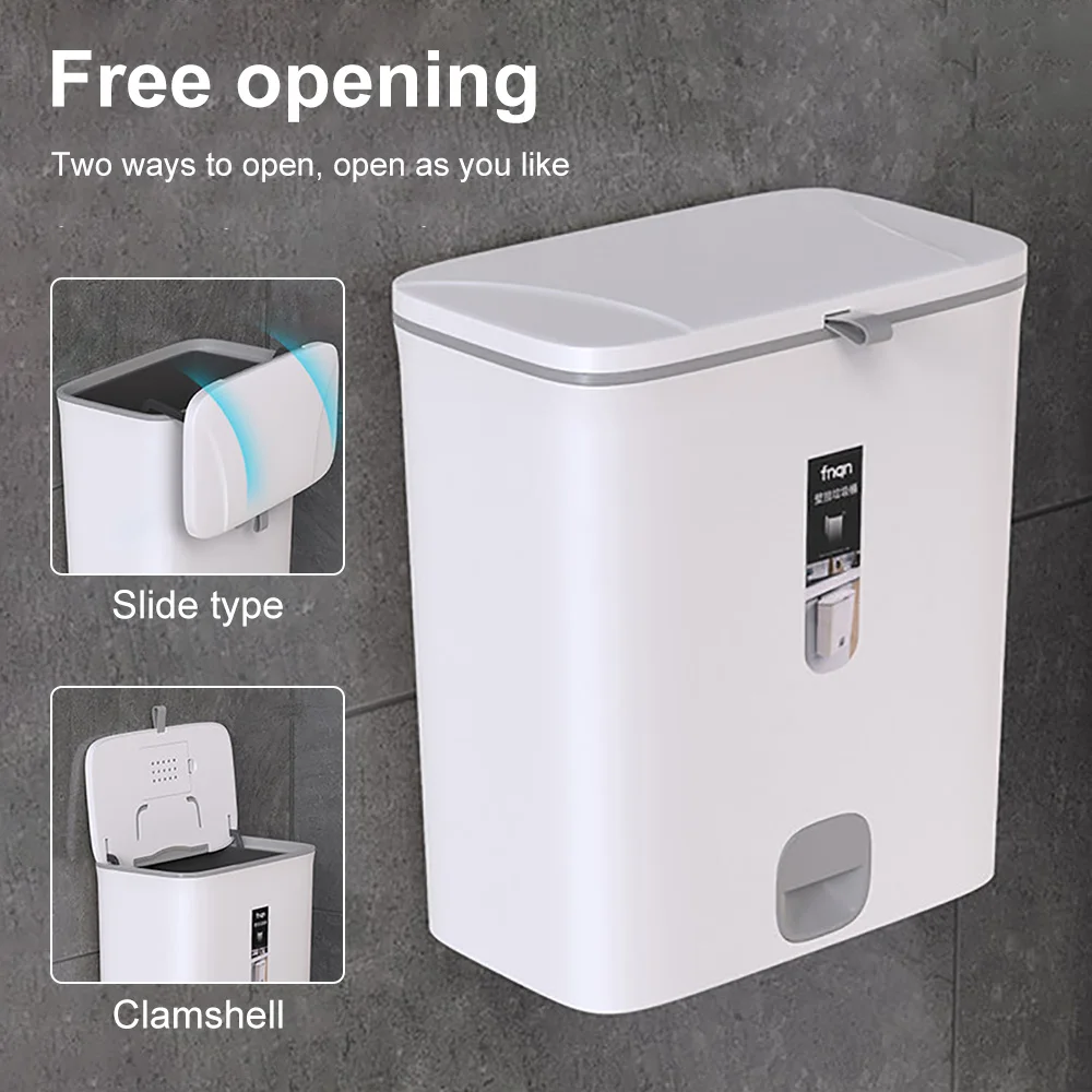 710l trash can kitchen wall mounted waste bins recycling garbage basket cabinets hanging trash can with lid for bathroom toilet free global shipping
