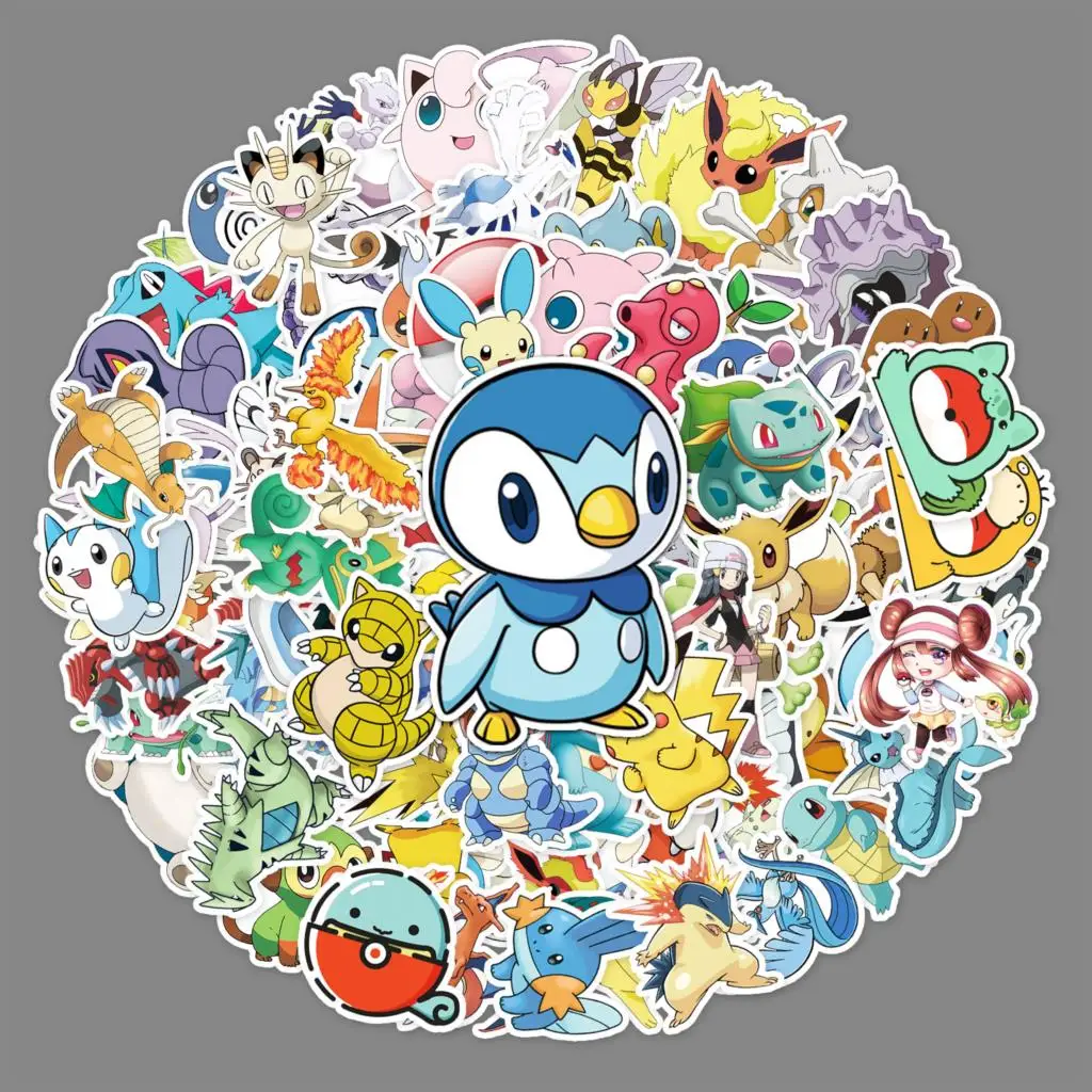 

50 шт. водонепроницаемые аниме наклейки Pokemons Pikachu для телефона ноутбука мотоцикла велосипеда автомобиля стены гитары скейтборда багажа Kpop и...