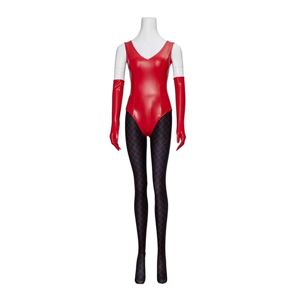 

Powerpuff Sedusa Cosplay Costume Adults Women Red Bodysuit with Gloves Pantyhose Female Girls Halloween Full Jumpsuit