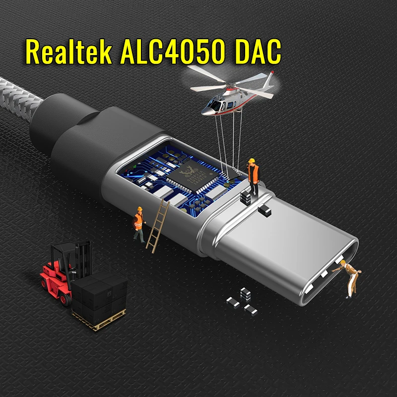 Realtek ALC4050 PCM 32 бит/384K цифровой аудиоконвертер DAC USB Type C до 3 5 мм разъем для гарнитуры