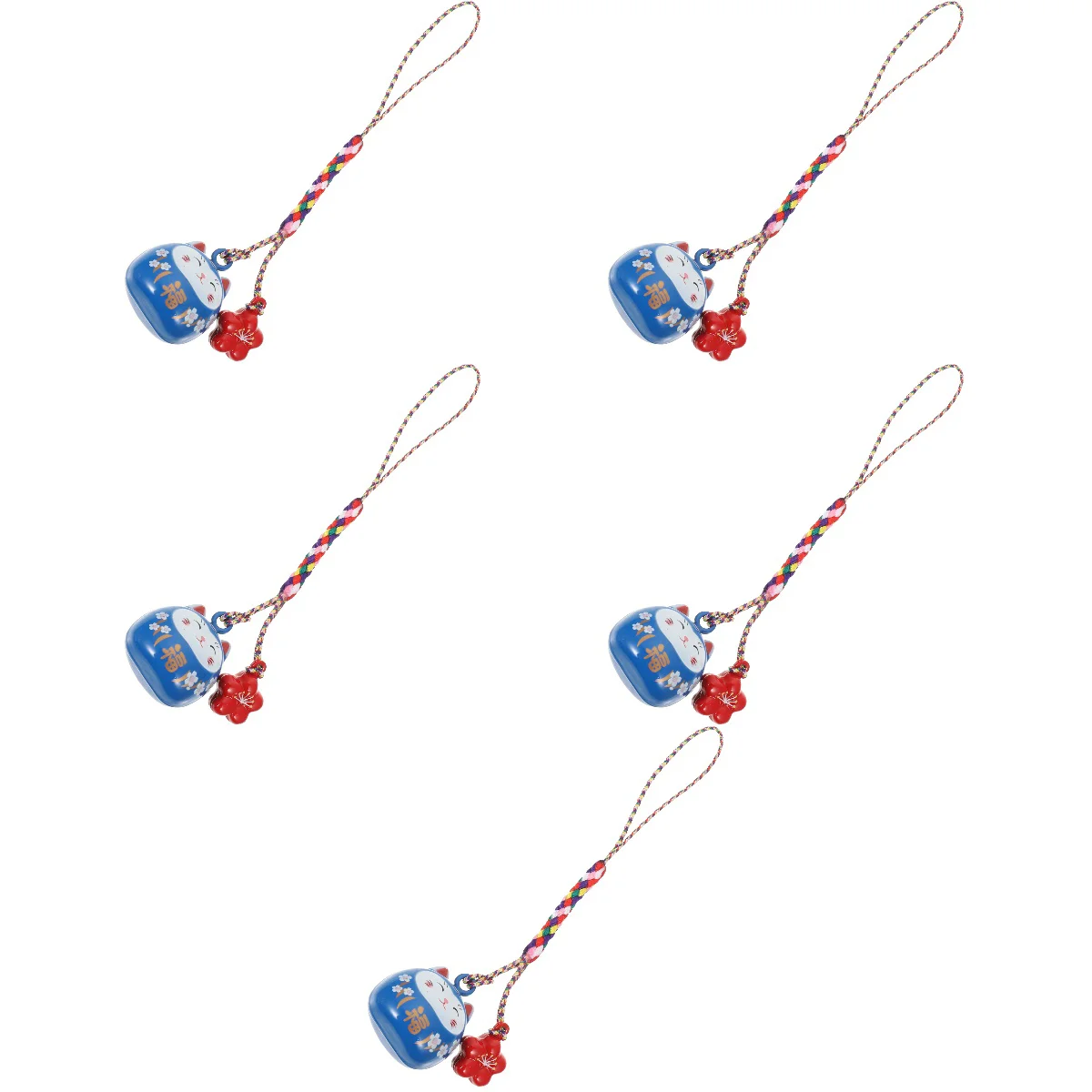 

5pcs Japanese Luck Cat Hanging Decor Ceramic Pendant for Backpack Key Purse