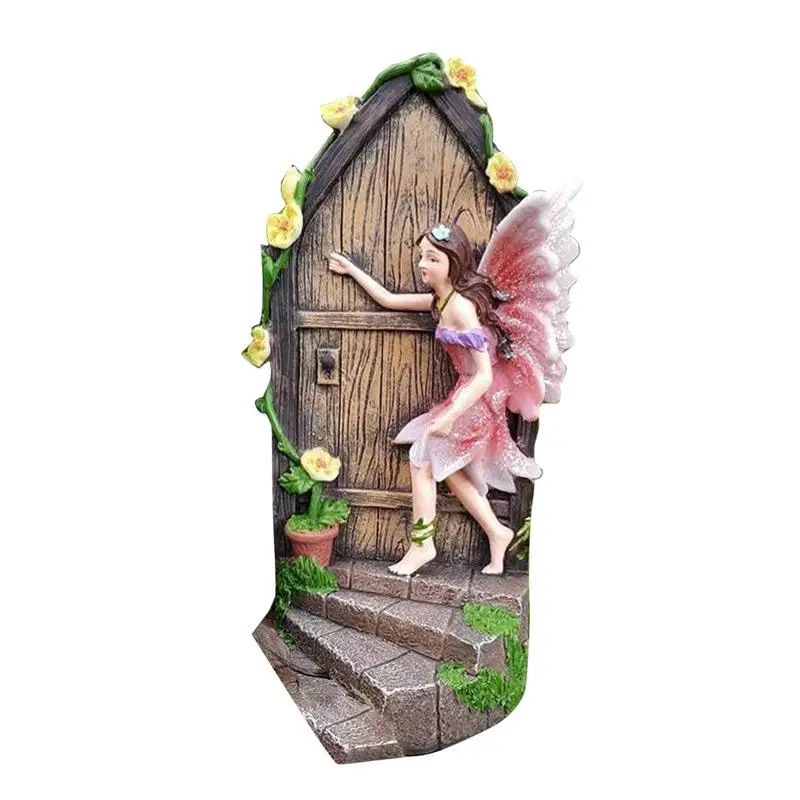 

Сказочная садовая дверь, миниатюрные статуэтки сказочных дверей, эльф, дом, двор, искусство, сад, дерево, искусственное украшение, уличный Де...