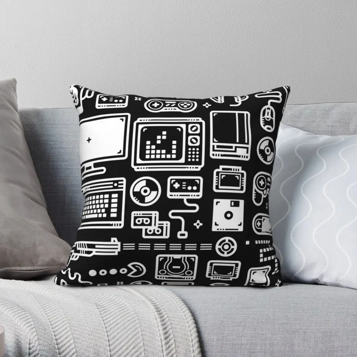 

Контроллеры видеоигр, квадратная наволочка, Полиэстеровая льняная бархатная декоративная подушка, Чехол Диван, чехол для подушки 18 дюймов