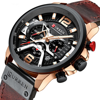 Luxury Business Quartz Movement Watch for Men Chronograph Auto Date Leather Strap Versatile Casual Upscale Men's Gifts New 8329-36780