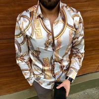 spring autumn print casual long sleeve mens shirts youthful vitality hip hop button down shirt male blouses tops size s 3xl