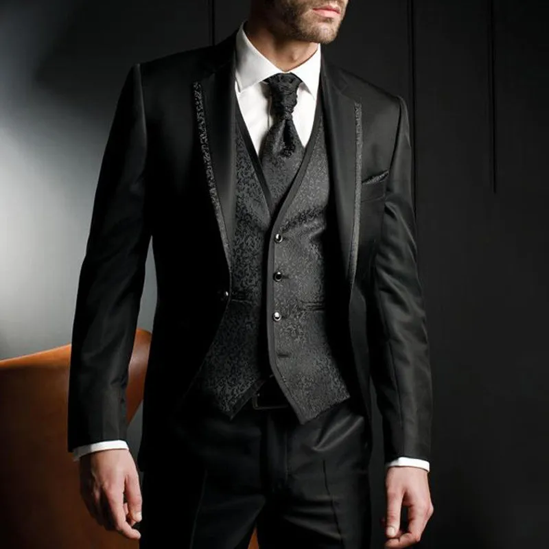 

Floral Slim Fit Wedding Tuxedo for Groom Man Fashion Suits Notched Lapel Male Costume (Jacket+Pants)