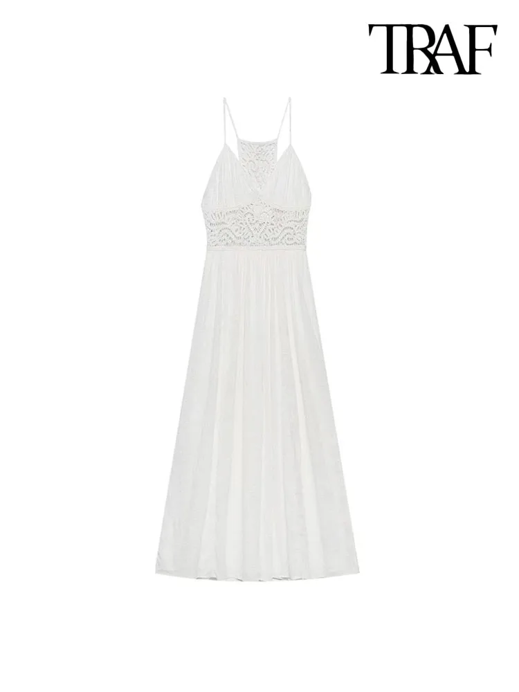 

Платье-миди женское вязаное составного кроя с V-образным вырезом