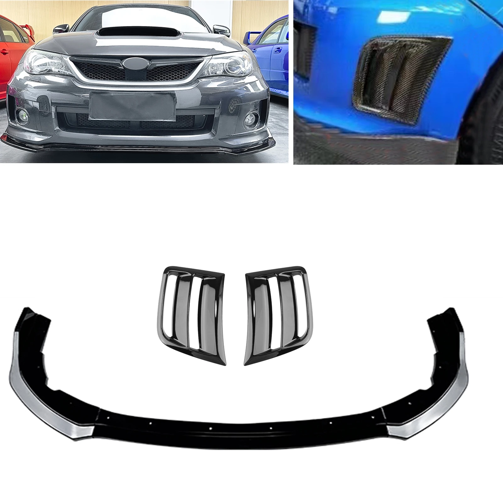 

Car Front Bumper Spoiler Lip Splitter & Side Air Vent Intake Frame Cover For Subaru Impreza WRX STI 2011 2012 2013 2014
