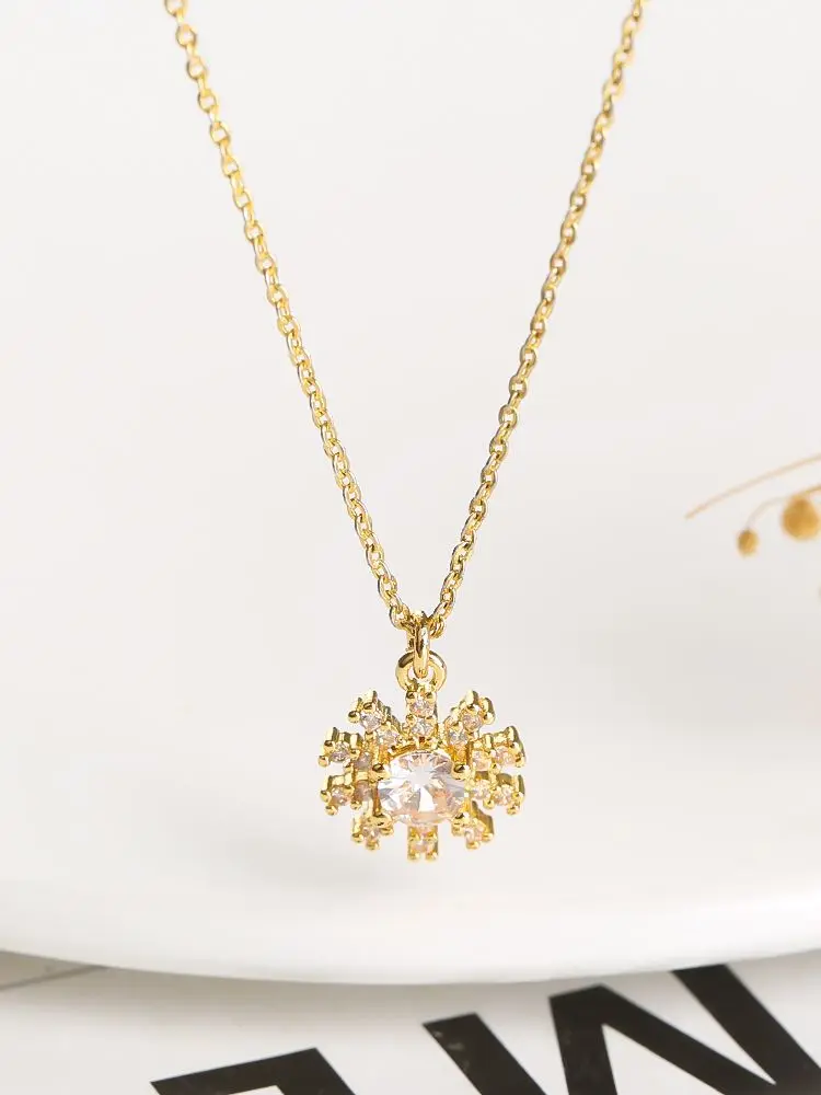 Изысканный мини-кулон XUANYU в виде снежинки с цирконом позолоченный модный товар