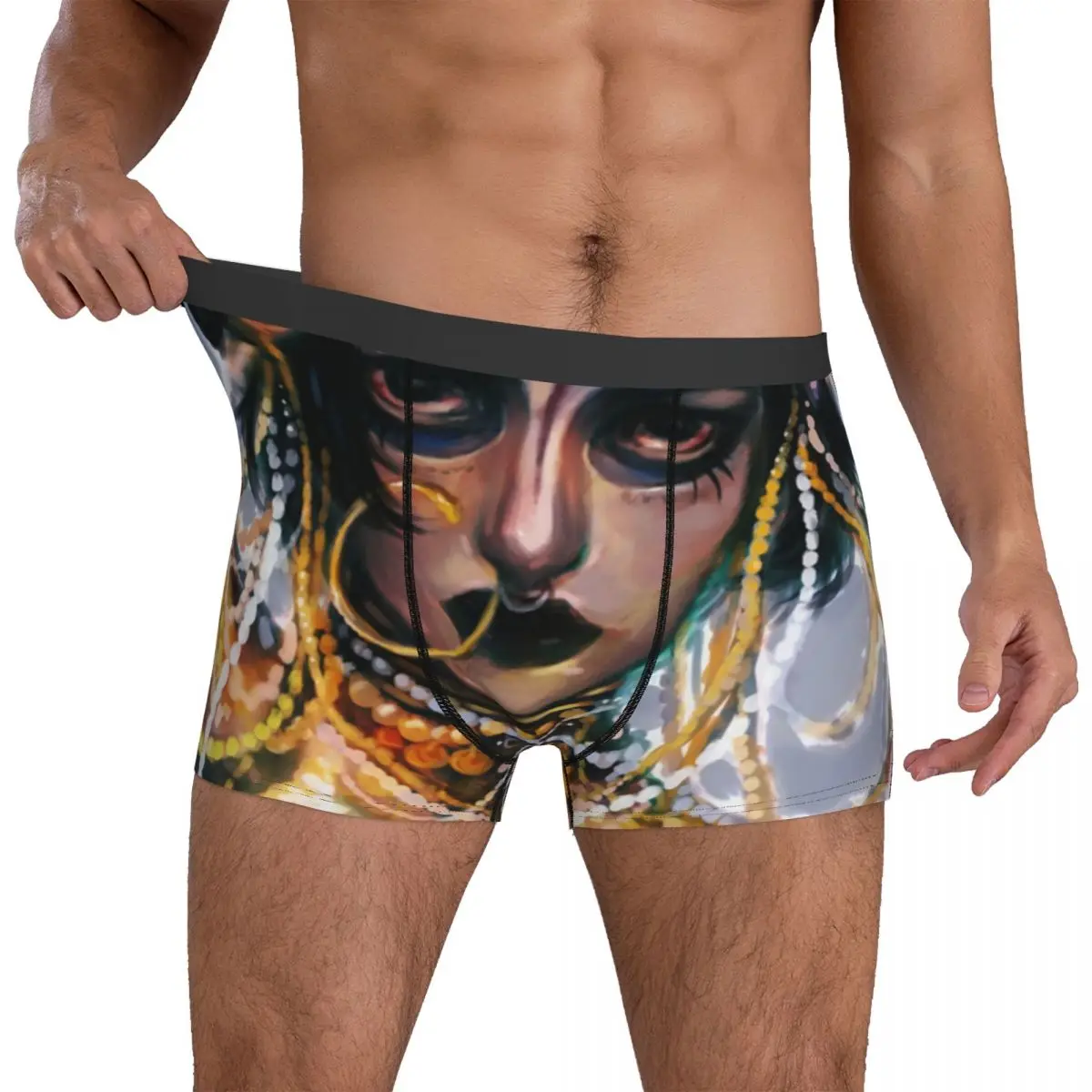 

Мужские трусы-боксеры Jibaro, боксерские шорты с масляным рисунком Love Death