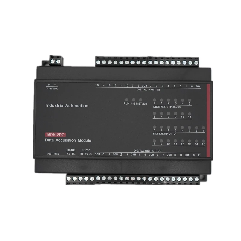 

12DO 16DI контроллер сбора данных Modbus RTU протокол RS485 232switch вход и выход