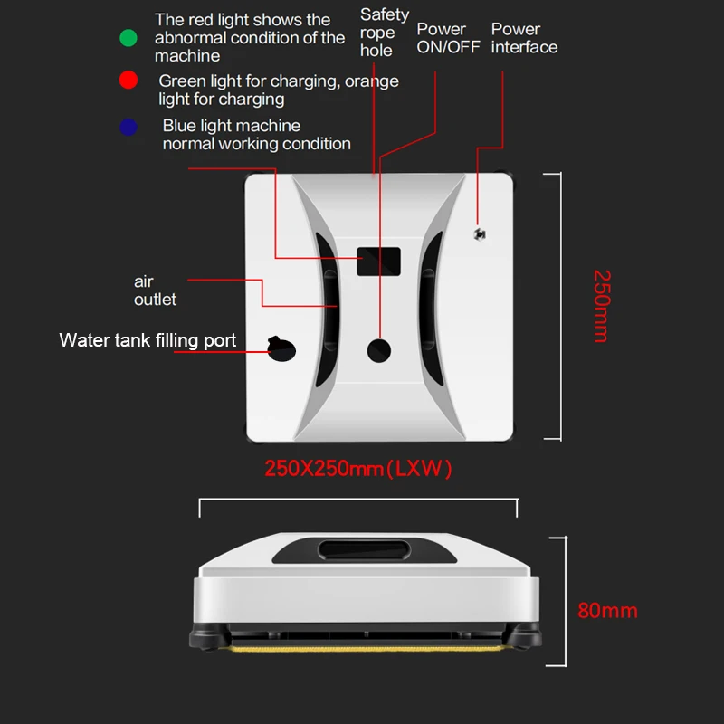 Intelligent Square Window Cleaning Robot Electric Machine Magnetic Glass Cleaner |