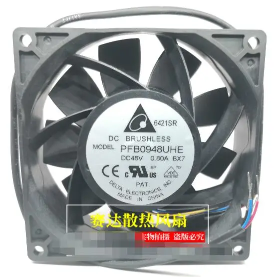 4-проводной вентилятор охлаждения сервера Delta Electronics PFB0948UHE BX7 DC 48 В 0.8A 92x92x38 мм