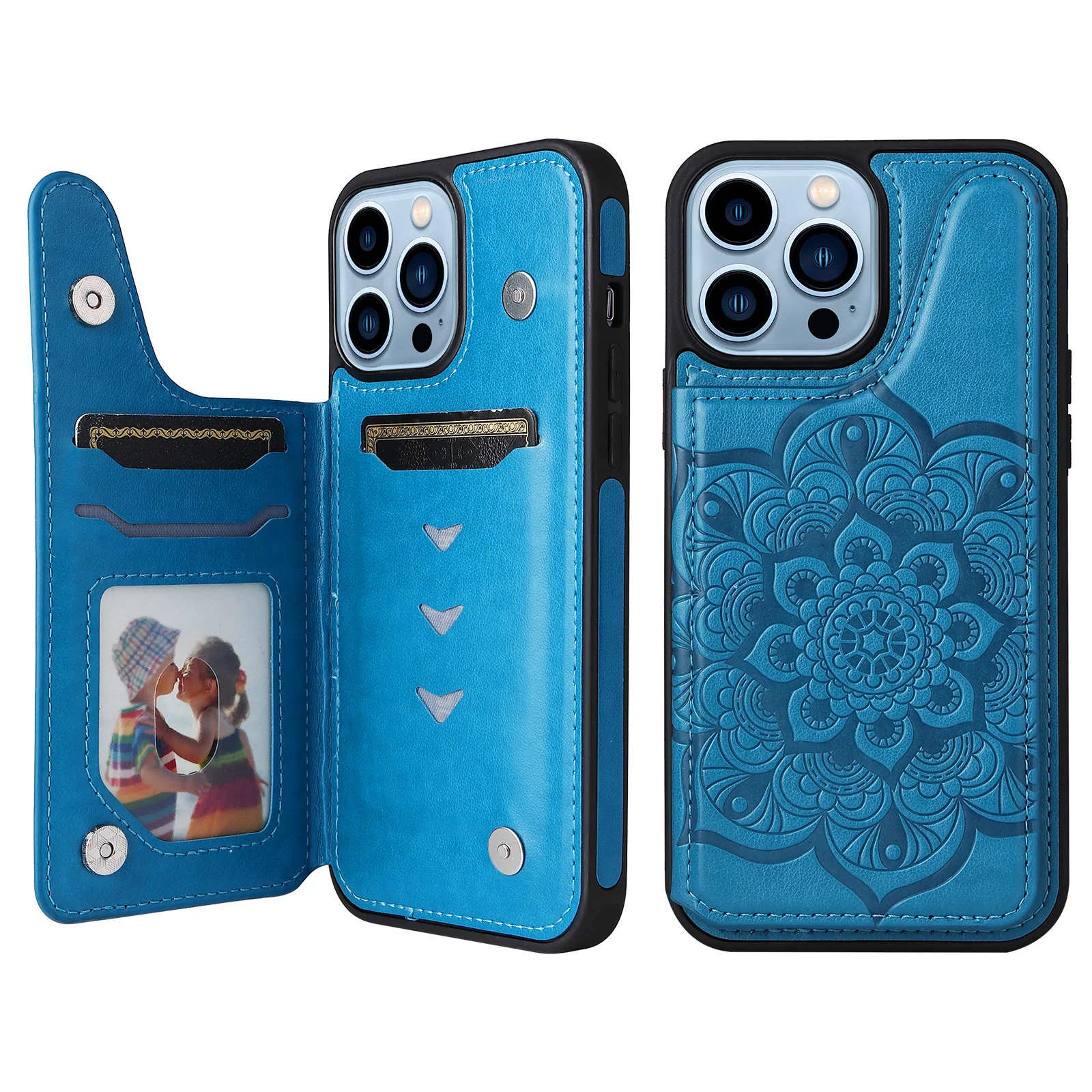 

Mandala Wallet Phone Case for IPhone 13 12 Mini 11 Pro XS Max XR X 7 8 6 6s Plus SE 2 3 Card Slot Holder Stand PU Leather Cover