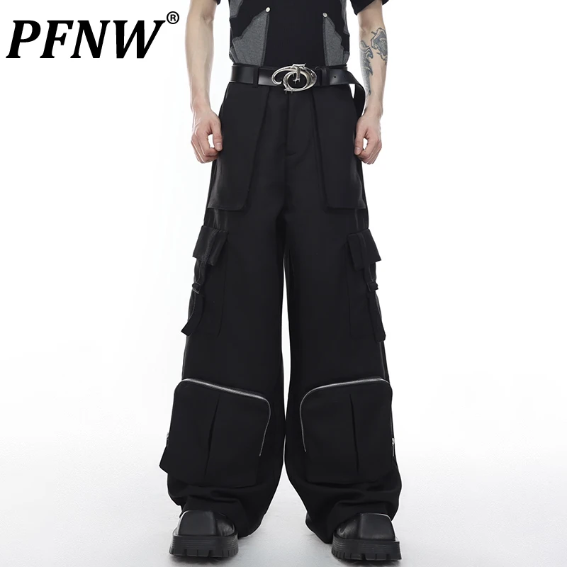 

PFNW Spring Men's Heavy Weight Techwear Cargo Pants Deconstruct Three-dimensional Pockets Silhouette Motorcycle Trousers 12A9854