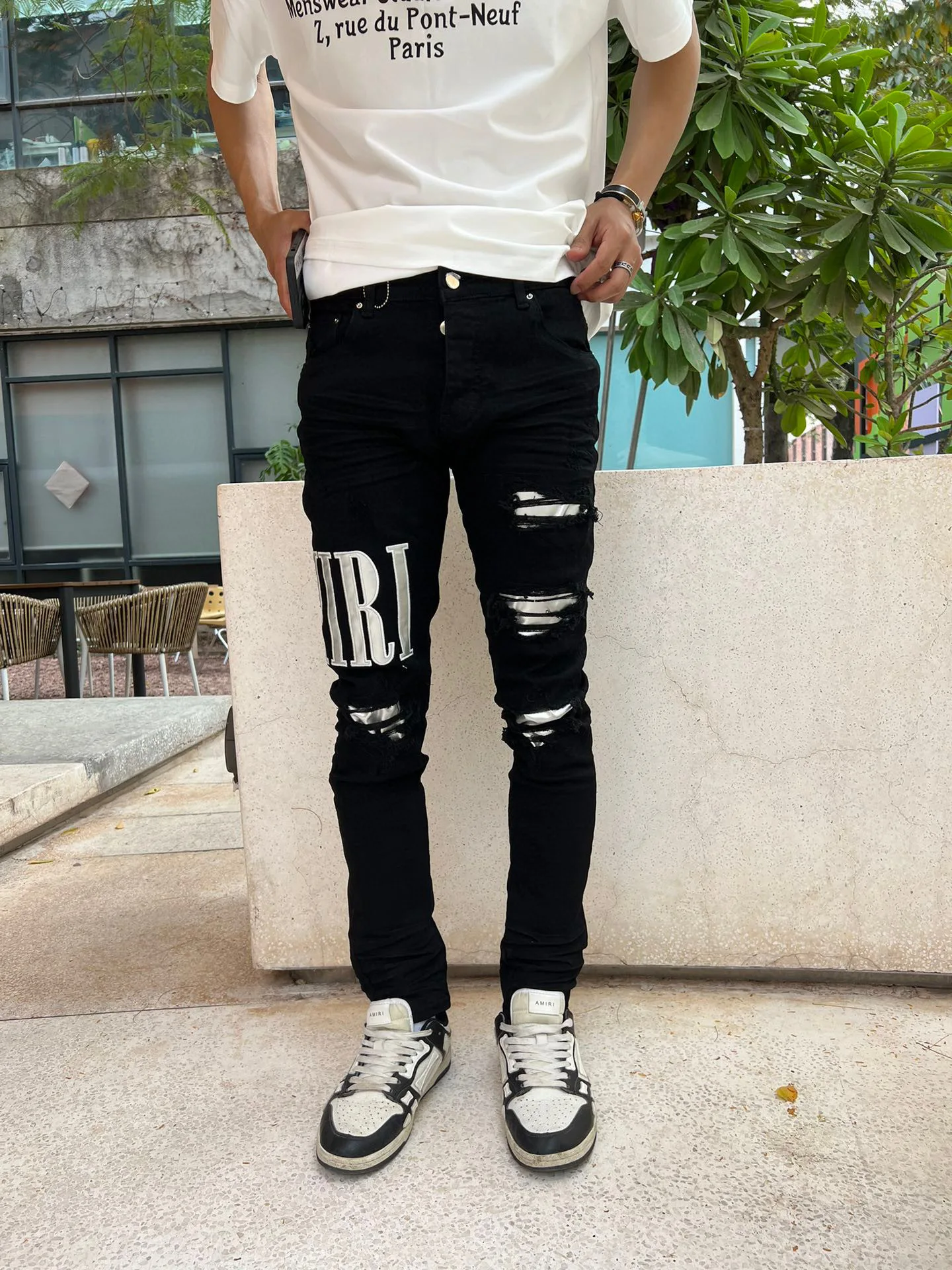 

Мужские облегающие джинсы, распродажа, брендовые рваные джинсовые брюки с потертостями, обтягивающие рваные брюки стрейч с поврежденной росписью