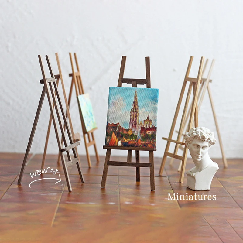 

1Pc 1:12 Dollhouse Miniature Artist Easel Dollhouse Artist's Home Decoration Furniture Toy