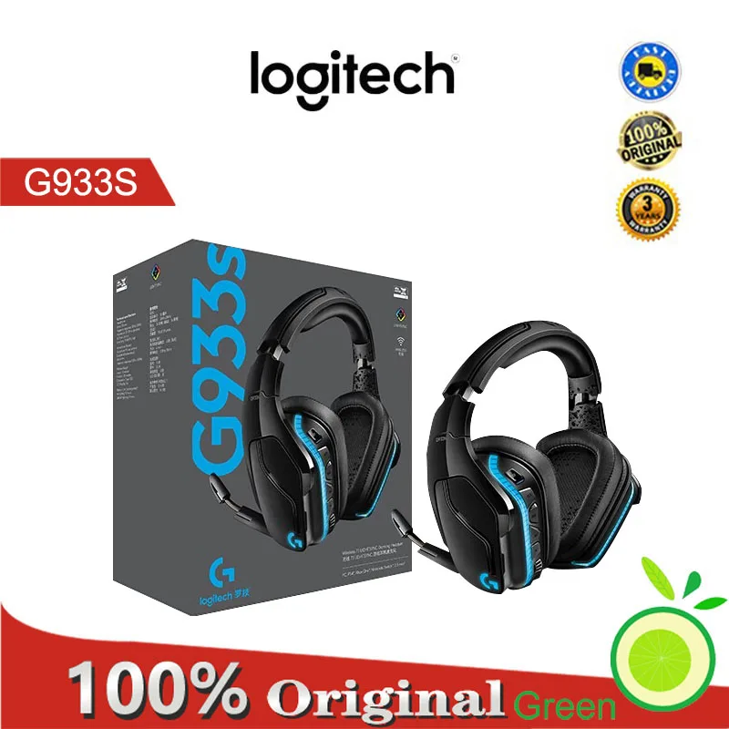 

New Logitech G933s Wired / Wireless 7.1 Surround RGB Game Headset Multi-Platform DTS Dolby Headphone for laptop PC Smartphone