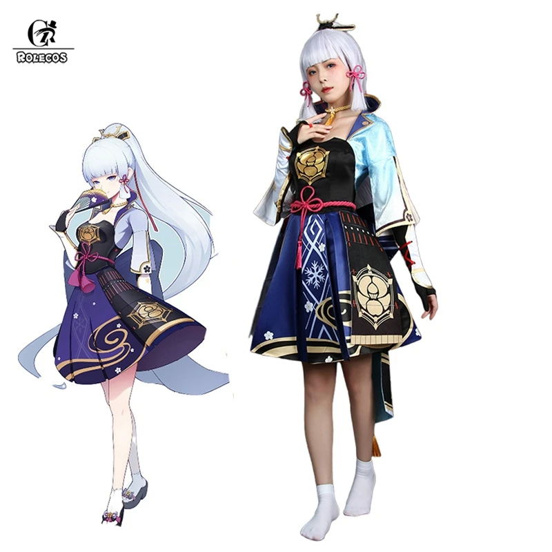 ROLECOS Genshin Impact Kamisato Ayaka костюм для косплея из игры наряд женщин вечерние
