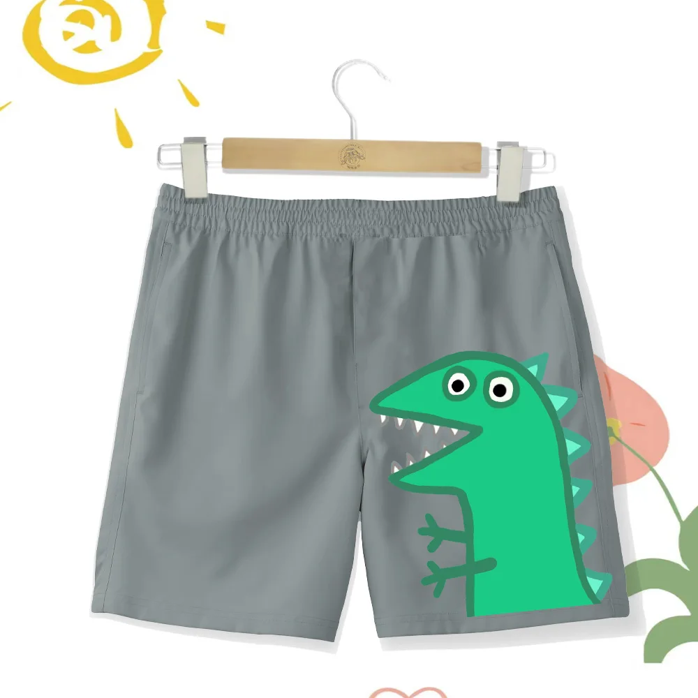 Летние Красочные Милые Пляжные Шорты Для Мальчиков С Принтом Динозавра