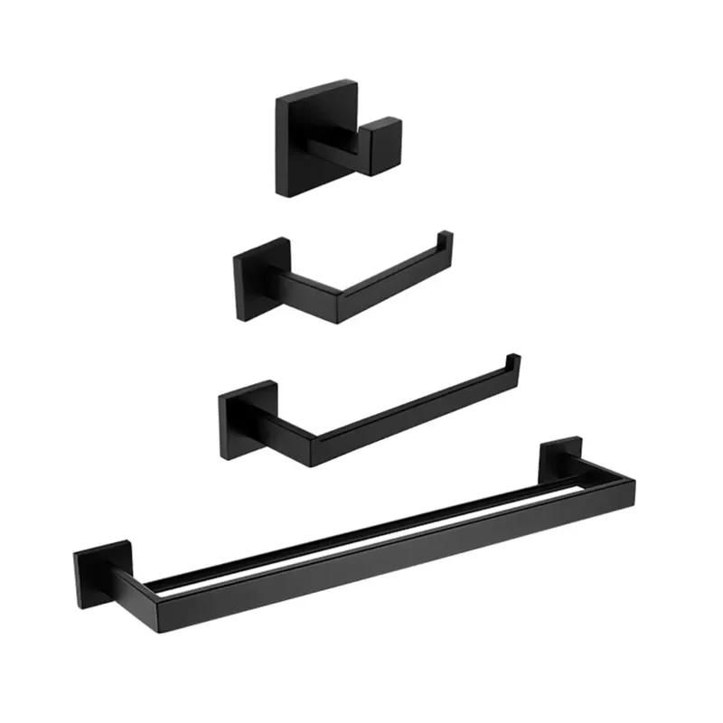 

NEW2023 Bathroom Accessories Set Double Towel Bar Hand Towel Holder Towel Rack Toilet Paper Holder Towel Hook Wall Mounted Bath