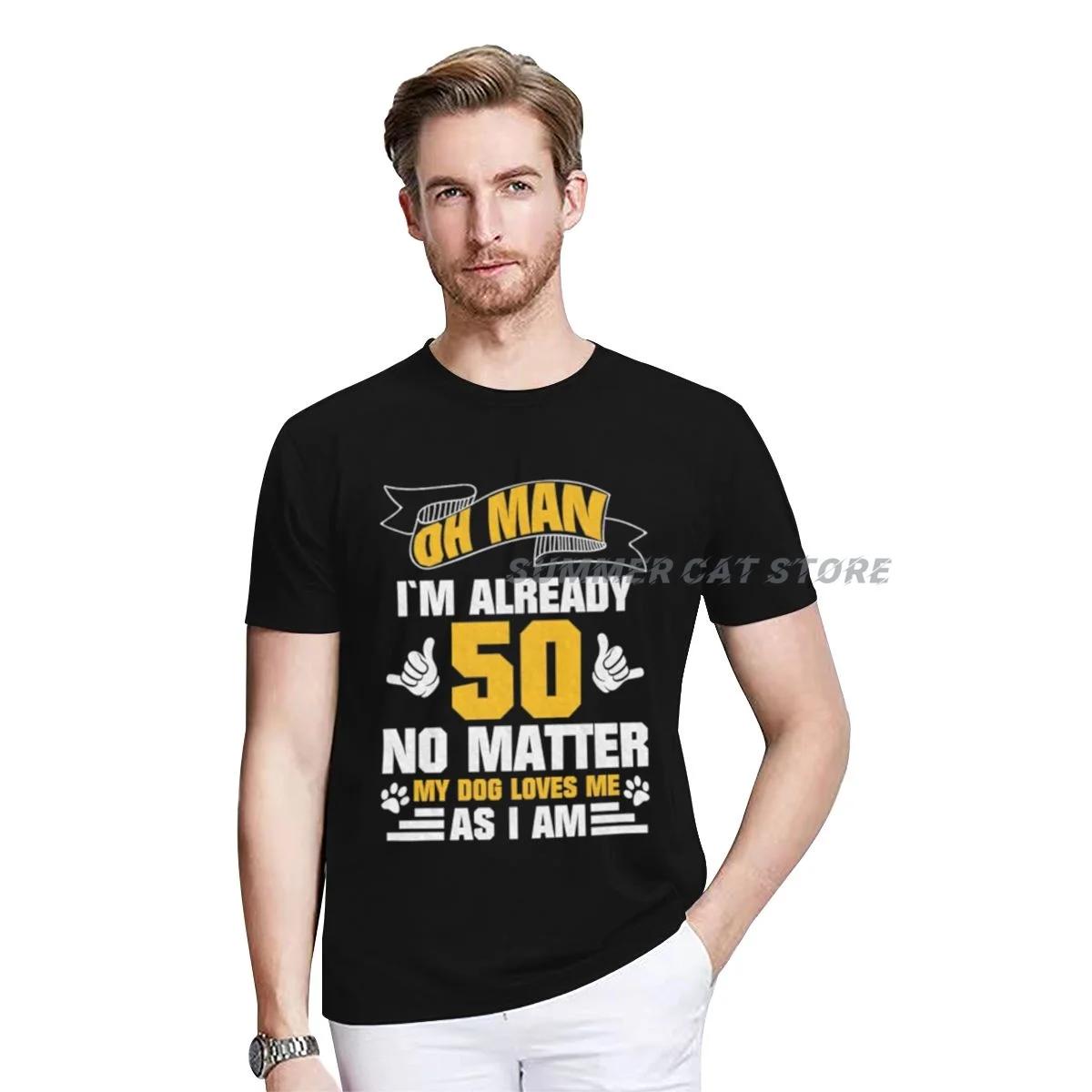 

50 Birthday With Dog T-Shirt for Women Men Customized Products