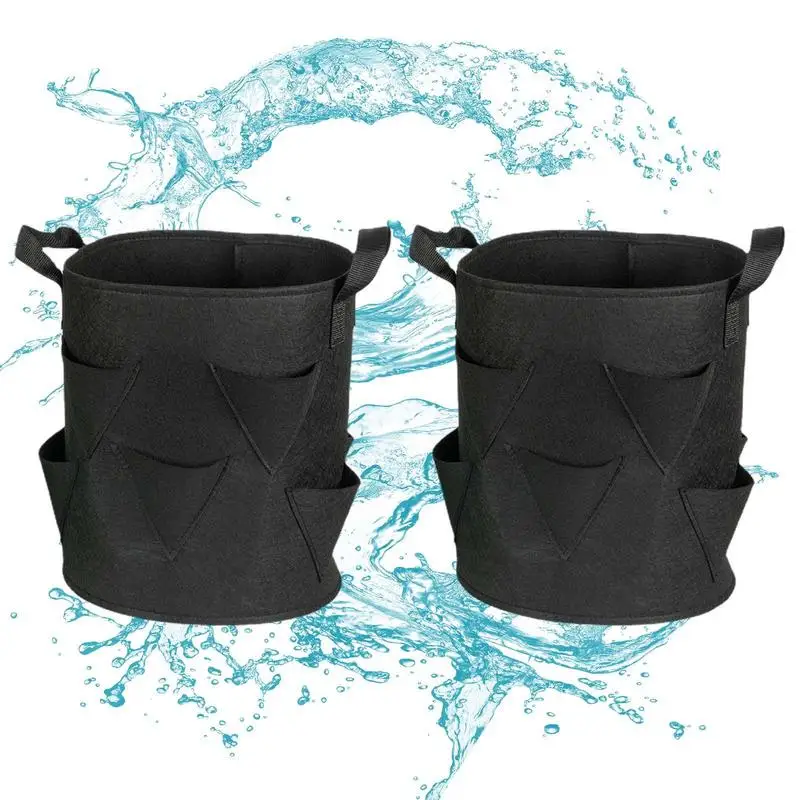 

Клубничная башня, 10 галлонов, Φ с 9 боковыми карманами для выращивания, 2cps, дышащая Нетканая ткань, усиленная ручка, мешок для выращивания