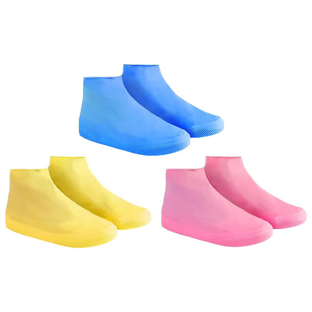 

3 Pair Sneaker Boots Rain Shoe Covers Boot Covers Latex Shoe Cover Non Shoe Covers Anti- Shoe Covers