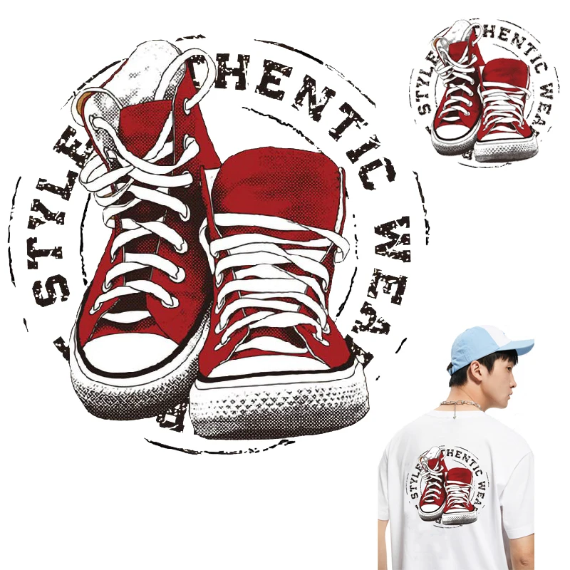 

Cool shoes Iron on transfer for clothing iron on vinyl transfer logo patch badge stickers on clothes fabric thermo applique diy