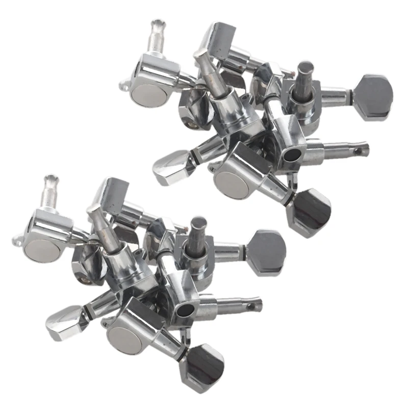 

Guitar Sealed Small Peg Tuning Pegs Tuners Machine Heads For Acoustic Electric Guitar Guitar Parts( Silver 6R6L)
