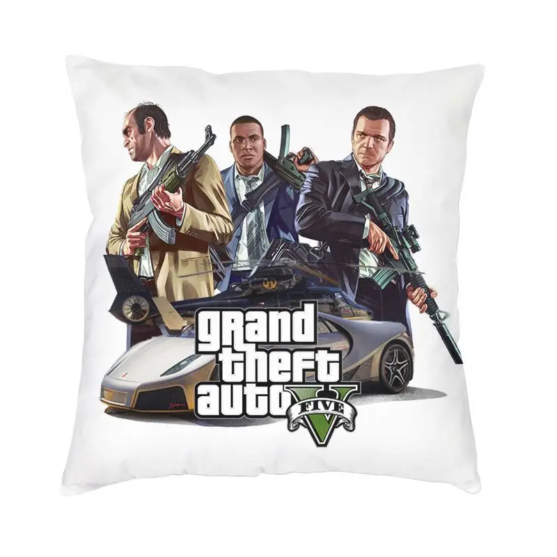 Наволочка для подушки Grand Theft Auto 45x45 см из мягкого полиэстера | Дом и сад
