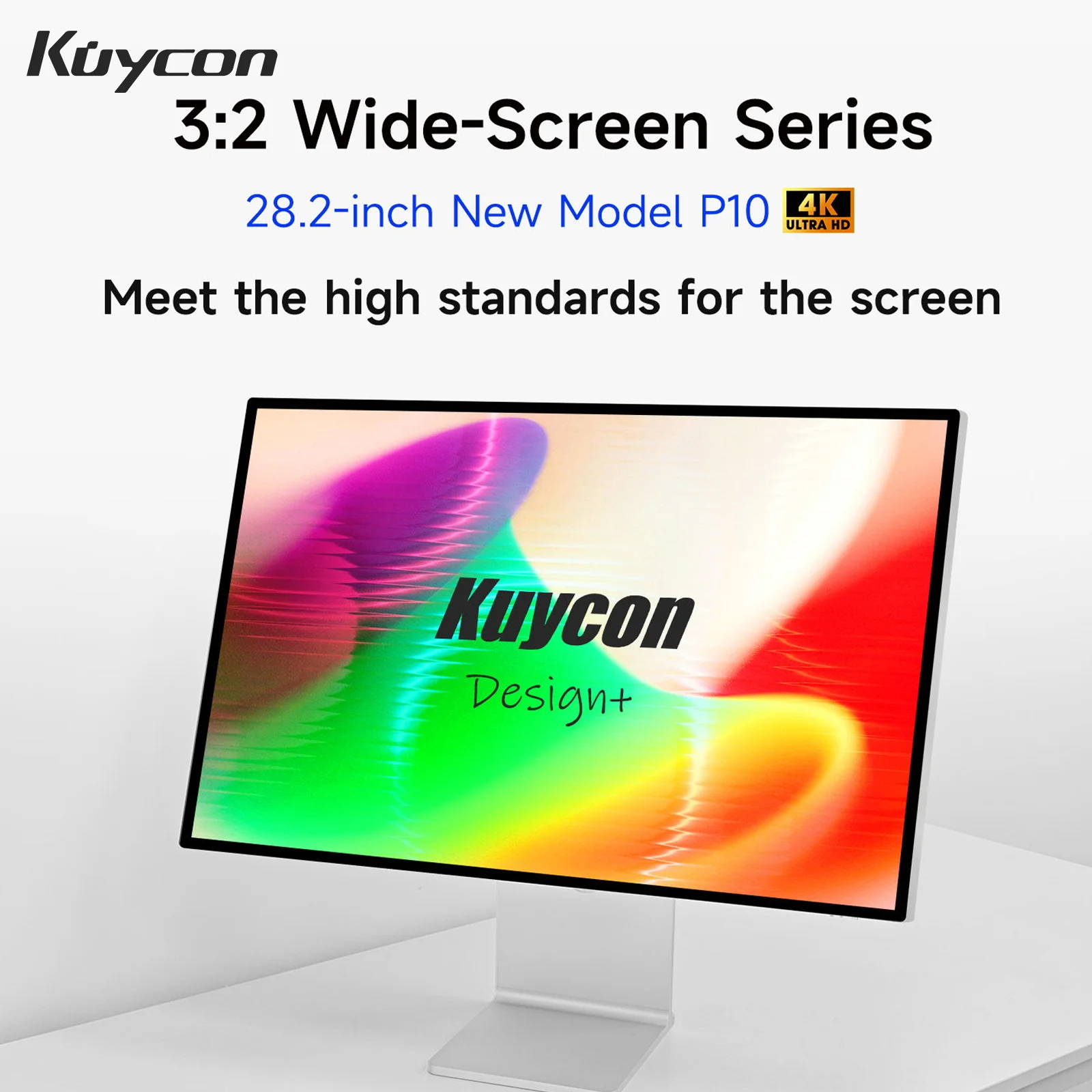Фото Kuycon P10 светодиодный ЖК-монитор компьютера 31,5 дюймов HD с полным широким экраном IPS стеклянная зеркальная поверхность 4K для XBox PS4 PS5 Switch PC Monitor №3