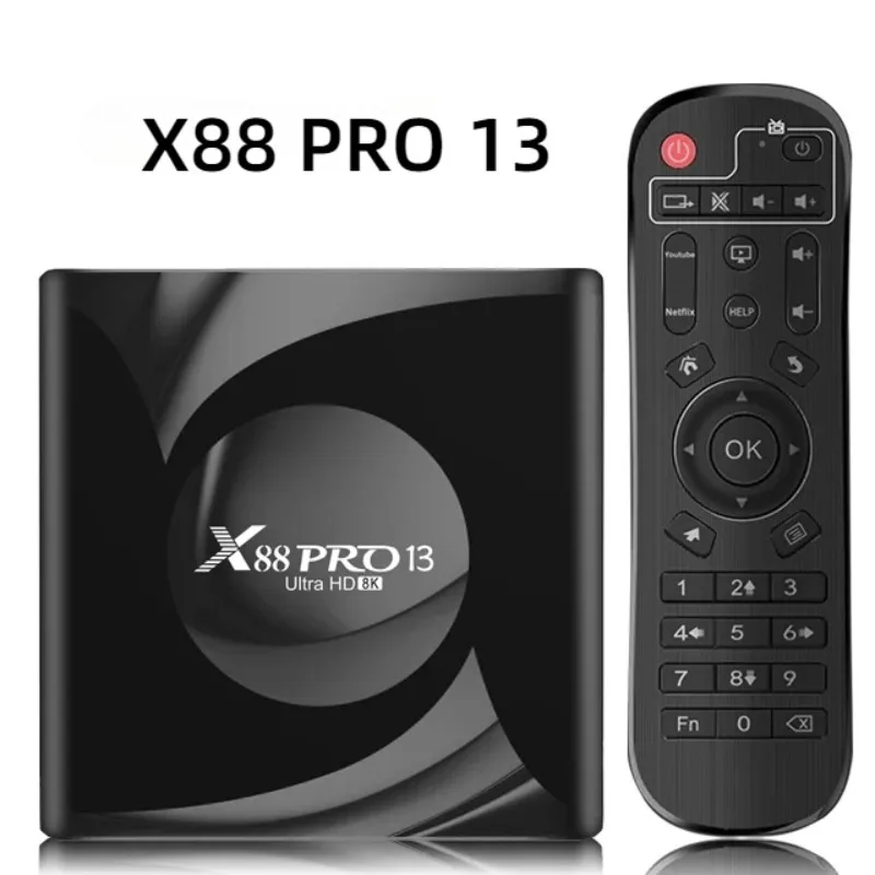 X88 Pro13 Ultra HD 8K Android 13 ТВ-приставка Rockchip RK3528 2 4G и 5G Dual Wi-Fi 6 BT5.0 Телеприставка