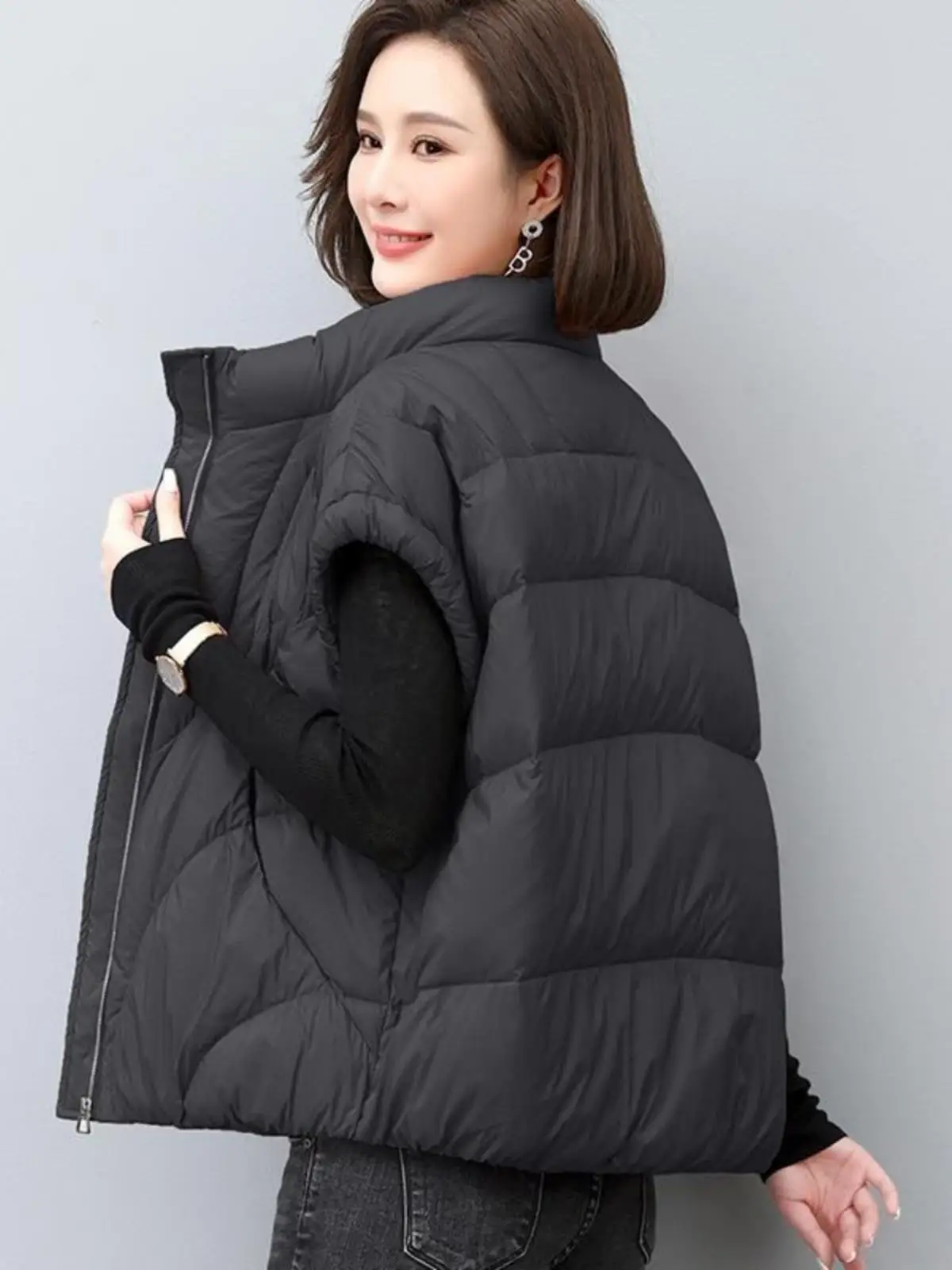 Повседневный пуховый жилет с хлопковой подкладкой женский зимний 2024 новый