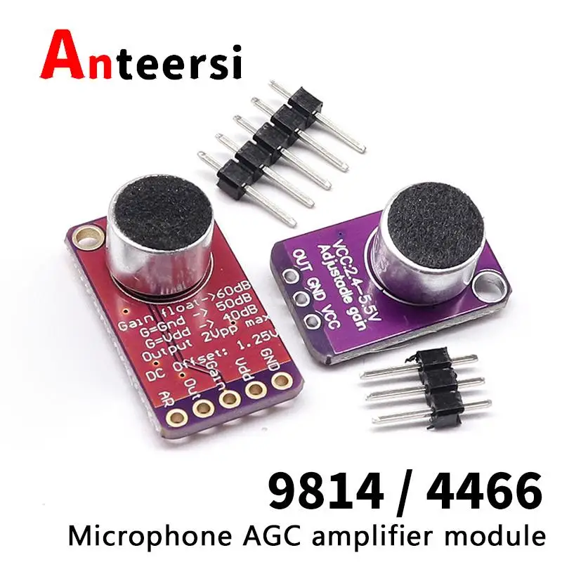 

Микрофонный усилитель Electret, стабильный модуль MAX9814 MAX4466 с автоматическим коэффициентом усиления