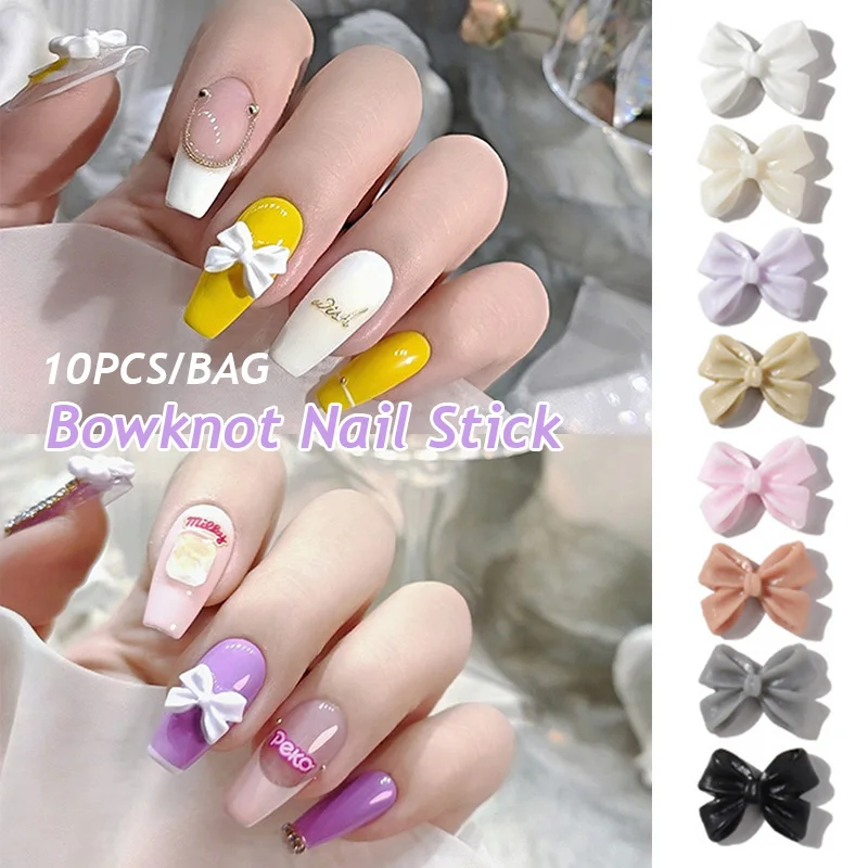 

Ribbon Butterfly 3D Resin Bows Nail Rhinestones Manicure Charm 10PCS Japanese Design New DIY Decoration Nail Jewelry Nail Art