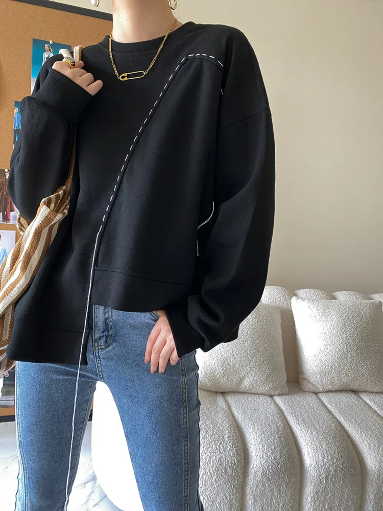 UCXQ модный свитшот Tide японский корейский повседневный универсальный с круглым