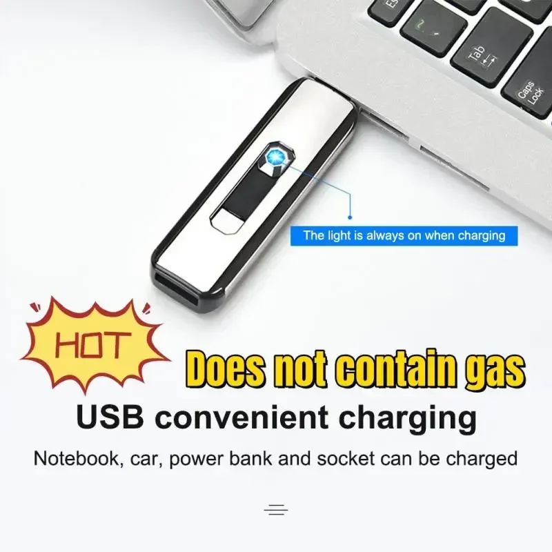ГОРЯЧАЯ USB-кнопочная зажигалка двусторонняя точечная USB-аккумуляторная