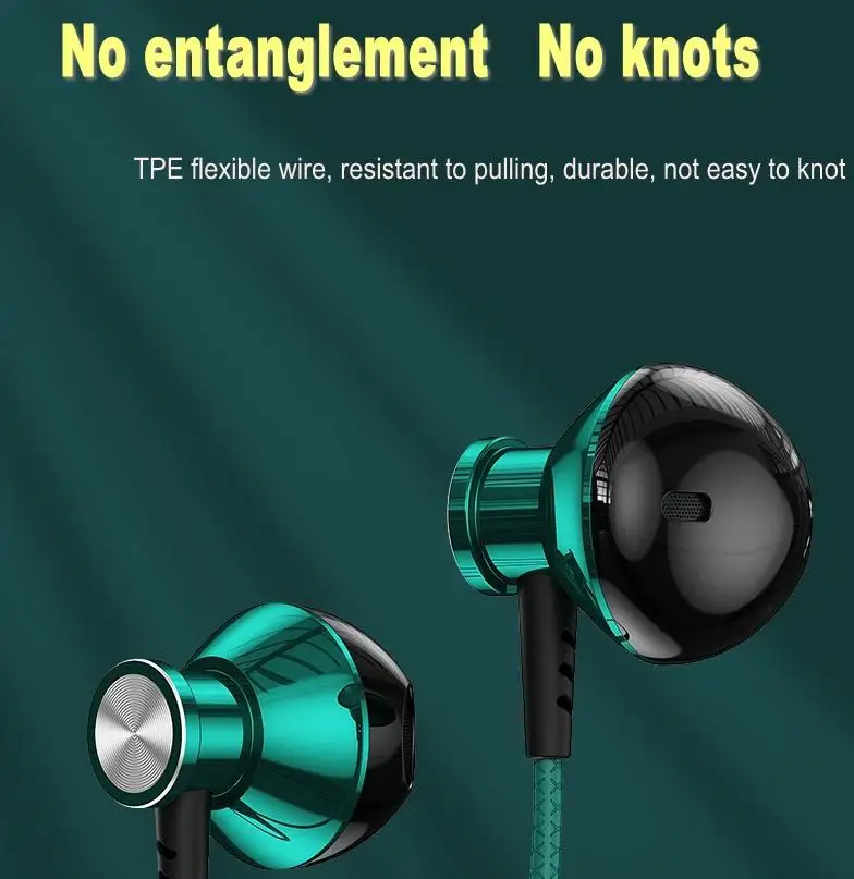 

Semi-in-ear Wired Gaming Headphones With Microphone and Vocie Control 15mm Large Dynamic Coil HIFI Sound for Mobile Phone